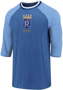 Kansas City Royals Blue Yarn Dye Tri-Blend Long Sleeve Fashion T Shirt
