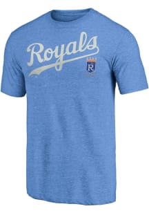 Kansas City Royals Light Blue Wordmark Logo Short Sleeve Fashion T Shirt