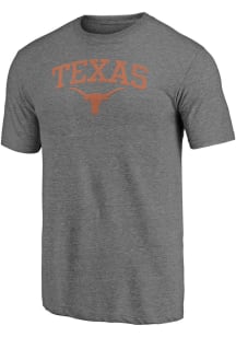 Texas Longhorns Charcoal Arch Mascot Triblend Short Sleeve Fashion T Shirt