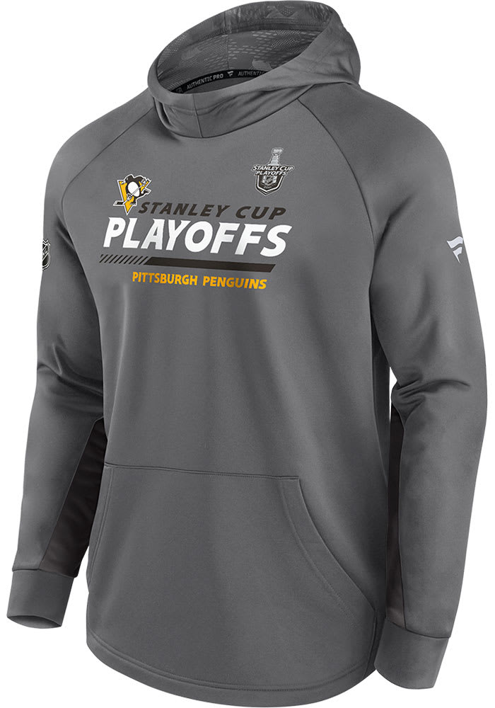Pittsburgh Penguins Mens Grey Playoff Participant Speed Hood