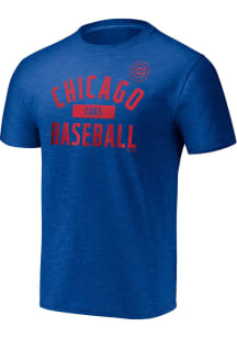 Chicago Cubs Blue Arch Name Space Dye Short Sleeve T Shirt