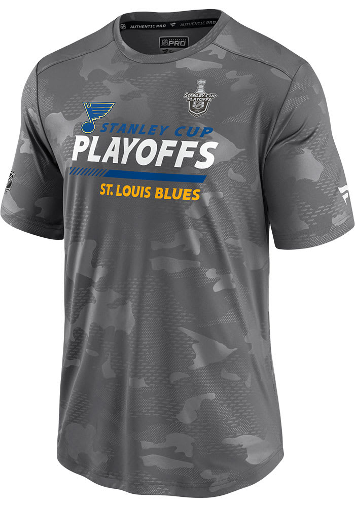 St Louis Blues Grey Playoff Participant Speed Short Sleeve T Shirt