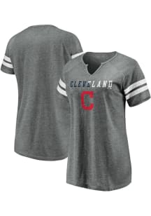 Cleveland Indians Womens Charcoal Notch Short Sleeve T-Shirt