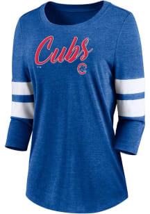 Chicago Cubs Womens Blue Knit LS Tee