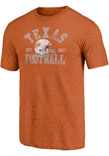 Texas Longhorns Burnt Orange Football Triblend Short Sleeve Fashion T Shirt