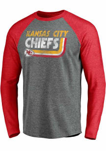 Kansas City Chiefs Charcoal Vinatage on the Ropes Raglan Long Sleeve Fashion T Shirt