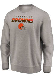 Cleveland Browns Mens Grey Block Party Elevate Play Long Sleeve Crew Sweatshirt
