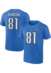 Calvin Johnson Detroit Lions Blue Hall Of Fame NN Short Sleeve Player T Shirt