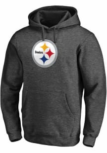 Pittsburgh Steelers Mens Charcoal Heart And Soul Long Sleeve Hoodie