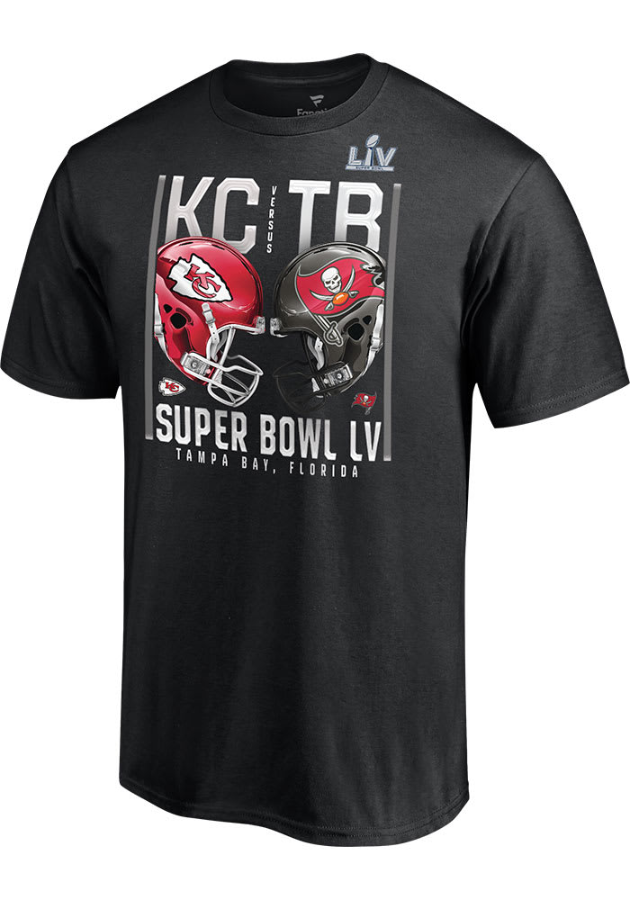 Kansas City Chiefs Black Play Clock Super Bowl LV Matchup Short Sleeve T Shirt