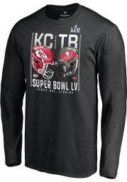 Kansas City Chiefs Black Play Clock Super Bowl LV Matchup Long Sleeve T Shirt
