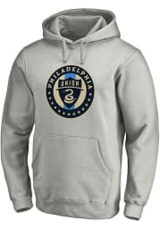 Philadelphia Union Mens Grey Team Logo Long Sleeve Hoodie