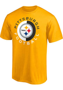 Pittsburgh Steelers Gold CIRCLE Short Sleeve T Shirt