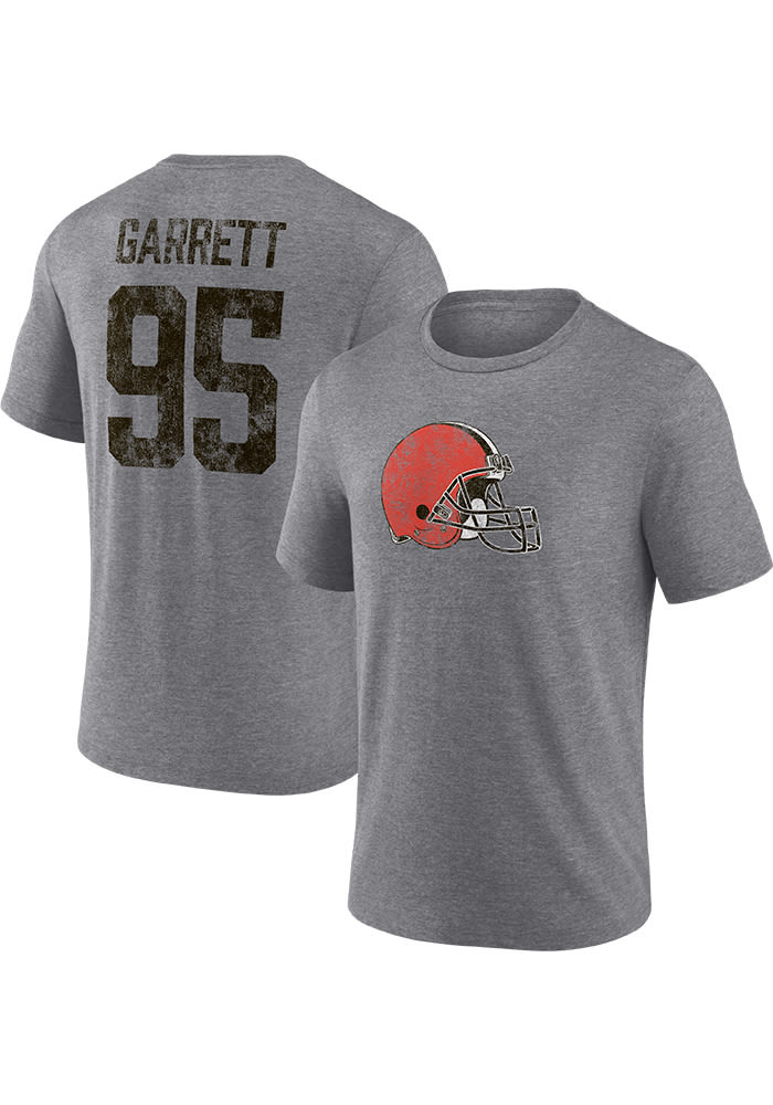Myles Garrett Cleveland Browns Grey Heritage Short Sleeve Fashion Player T Shirt