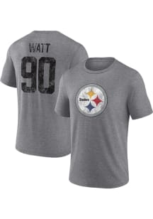 TJ Watt Pittsburgh Steelers Grey Heritage Short Sleeve Fashion Player T Shirt