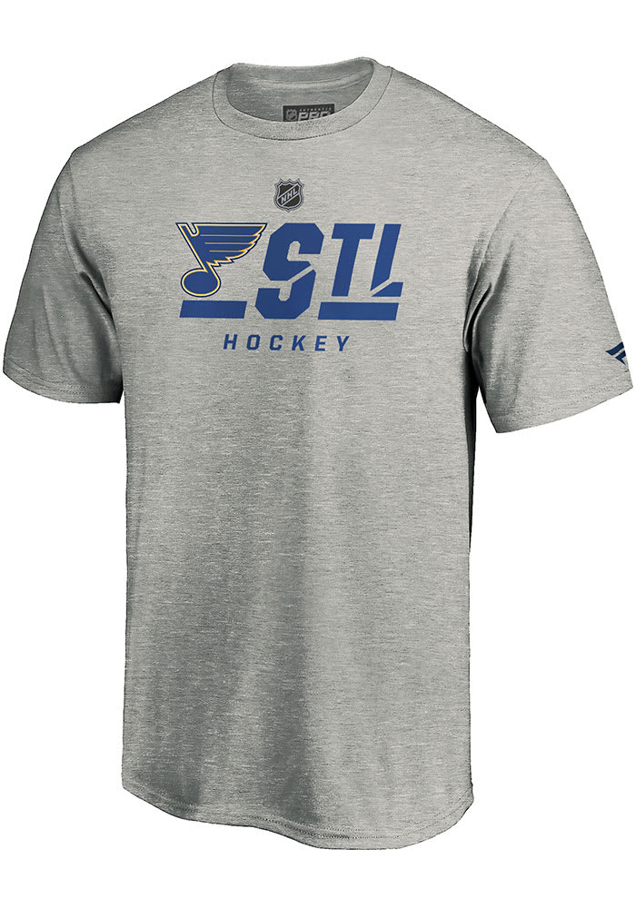St Louis Blues Grey Pro Prime Secondary Short Sleeve T Shirt