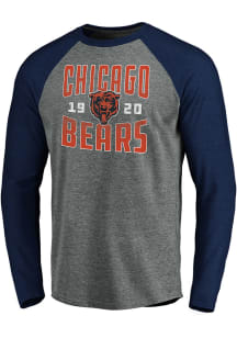 Chicago Bears Navy Blue Team Name Long Sleeve Fashion T Shirt
