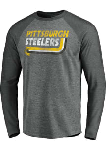 Pittsburgh Steelers Grey RETRO Long Sleeve Fashion T Shirt