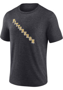 Pittsburgh Penguins Charcoal Alt Logo Short Sleeve T Shirt