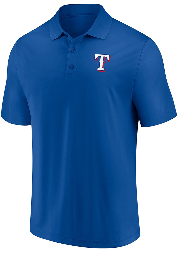Texas Rangers Mens Blue Team Poly Polo Short Sleeve Polo