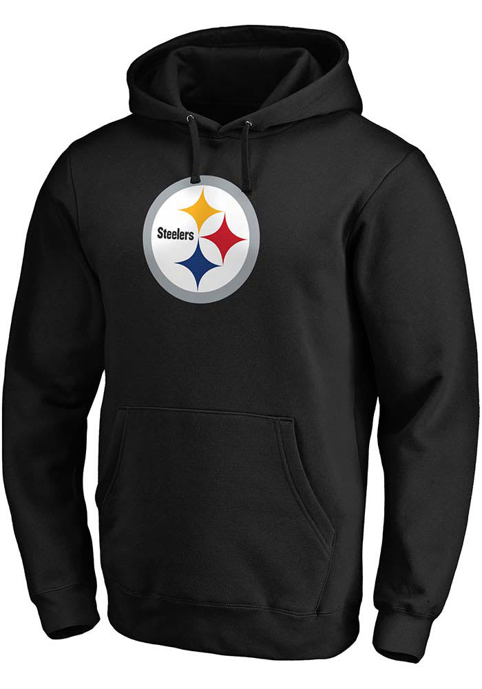 Pittsburgh Steelers Mens Black TEAM LOGO Long Sleeve Crew Sweatshirt