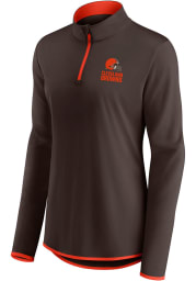 Cleveland Browns Womens Brown Poly 1/4 Zip Pullover