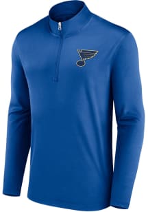St Louis Blues Mens Blue Team Poly QZ Long Sleeve 1/4 Zip Pullover