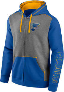 St Louis Blues Mens Blue Blocked Cotton FZ Long Sleeve Full Zip Jacket