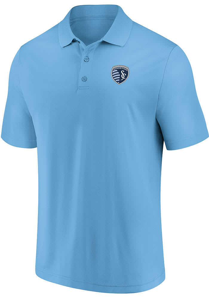 Sporting Kansas City Mens Blue TEAM LOGO Short Sleeve Polo