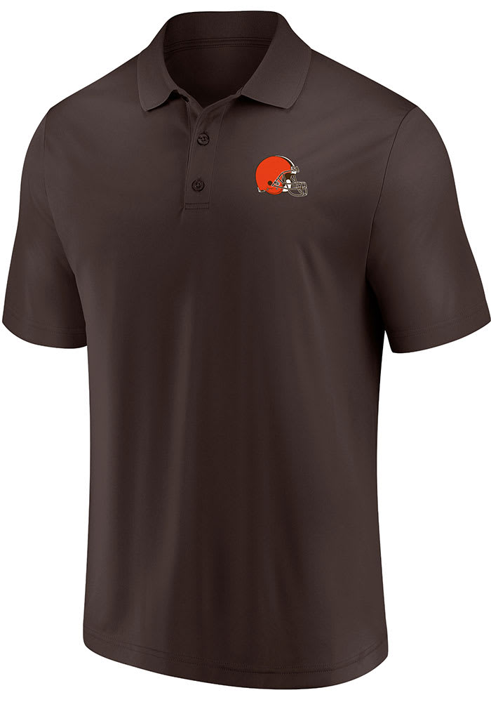Cleveland Browns Mens Brown Team Poly Short Sleeve Polo