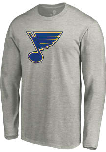 St Louis Blues Grey Core Primary Logo Long Sleeve T Shirt