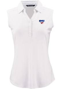 Cutter and Buck SMU Mustangs Womens White Forge Eco Polo Shirt