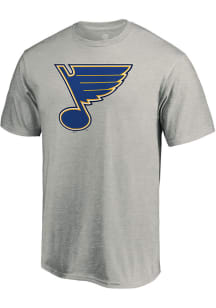St Louis Blues Grey Core Primary Logo Short Sleeve T Shirt
