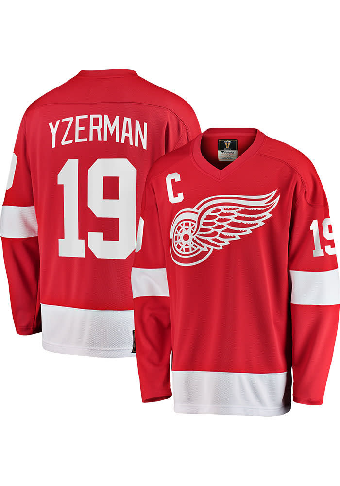 Steve Yzerman Detroit Red Wings Mens Red Breakaway Hockey Jersey
