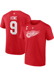 Gordie Howe Detroit Red Wings Red Authentic Stack Short Sleeve Player T Shirt
