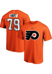 Carter Hart Philadelphia Flyers Orange Authentic Stack Short Sleeve Player T Shirt