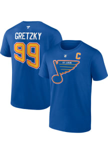 Wayne Gretzky St Louis Blues Blue Authentic Stack Short Sleeve Player T Shirt