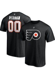 Gritty Philadelphia Flyers Black Authentic Stack Short Sleeve Player T Shirt