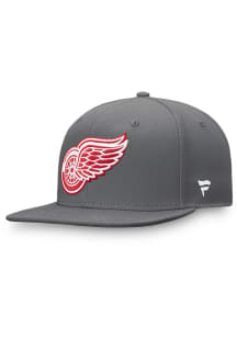 Detroit Red Wings Mens Charcoal Core Fitted Hat