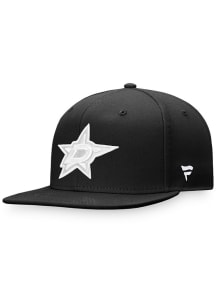 Dallas Stars Mens Black White Logo Core Fitted Hat