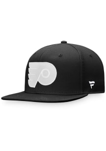 Philadelphia Flyers Mens Black White Logo Core Fitted Hat