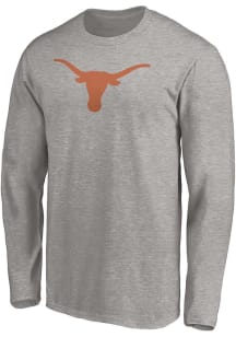 Texas Longhorns Grey Primary Logo Long Sleeve T Shirt