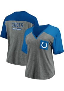 Indianapolis Colts Womens Grey Pocket Short Sleeve T-Shirt