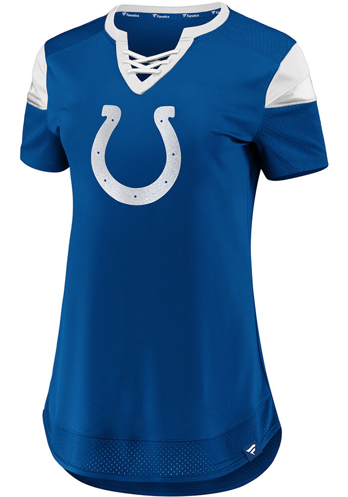 Women's Fanatics Branded Royal Indianapolis Colts Draft Me Lace-Up T-Shirt Size: Medium