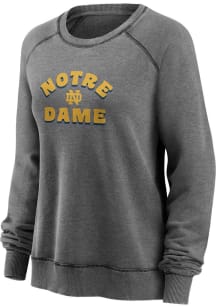 Notre Dame Fighting Irish Womens Grey True Classic Washed Crew Sweatshirt