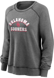 Oklahoma Sooners Womens Grey True Classic Washed Crew Sweatshirt