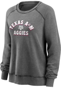 Texas A&amp;M Aggies Womens Grey True Classic Washed Crew Sweatshirt
