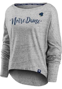 Notre Dame Fighting Irish Womens Grey Iconic Speckled LS Tee