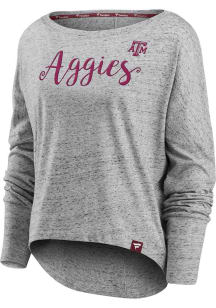 Texas A&amp;M Aggies Womens Grey Iconic Speckled LS Tee