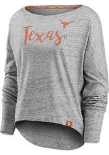 Texas Longhorns Womens Grey Iconic Speckled LS Tee